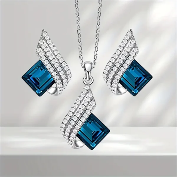 Elegant Blue Angel Wings Pendant Necklace - Image 7