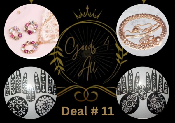 Deal11 (2 Mehndi Stencil +2Scarf Pins+1 Jeweler Set) IN Rs:1000/-Only