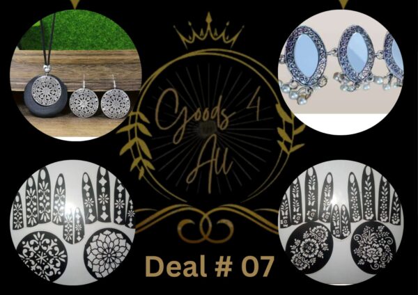 Deal7 (2 Mehndi Stencil +2Scarf Pins+1 Jeweler Set) IN Rs:1000/-Only